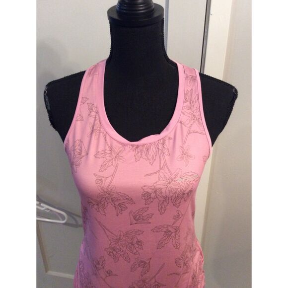 Columbia Medium M Tank Pink Floral Exercise Work out Racer Women's - Picture 5 of 5